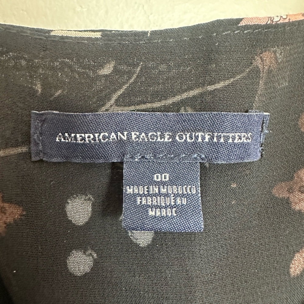 CHILDREN’S American Eagle Black Floral Mini Dress - Size 00 (US/CA/MX) | UK 2 - Picture 4 of 7